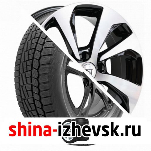 Колесо в сборе Viatti Brina зима (V-521) 185/65 R15 T 88 + RST R005 6xR15 4×100 ET40 DIA60.1 Глянцевый черный с полированной лицевой частью в Ижевске